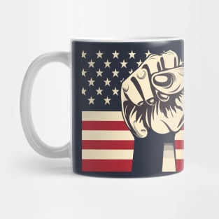 Black History US Flag Fist Mug